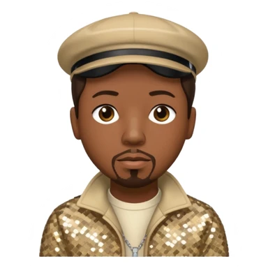 Nate Dogg with dark brown hair, beige sequin outfit sticker