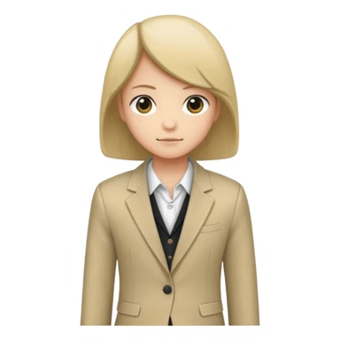 Blazer social manga longa bege sticker