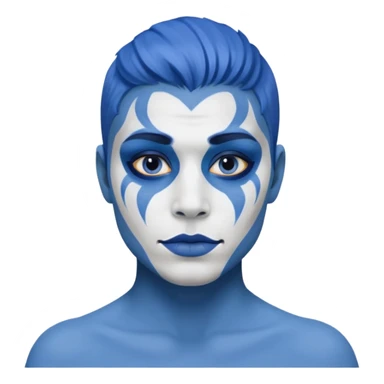 painted blue face body sticker