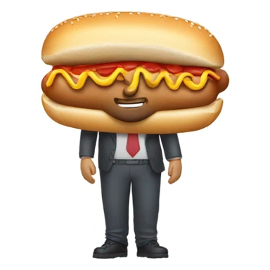 Man on hot dog Bun  sticker