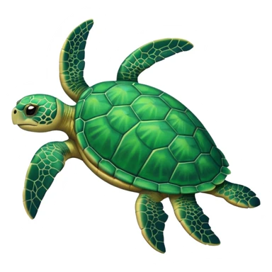 Sea turtle holding good morning sticker