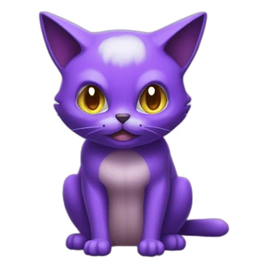 Sitting-Melting-poison-type-pokemon-purple-cat sticker