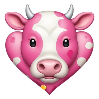 Pink cow spot print heart sticker