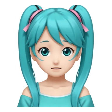 Hatsune Miku  embarrassed twintail sticker