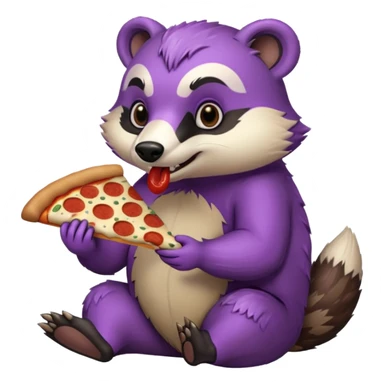 Purple Badger with pizza  sticker