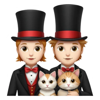 magician couple and their pet cat sticker
