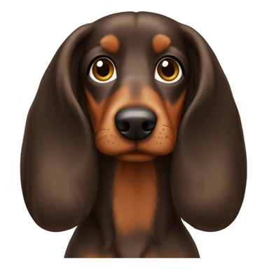 Teckel with long brown hair sticker