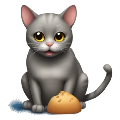 Cat sat on a mat and ate fat rat sticker