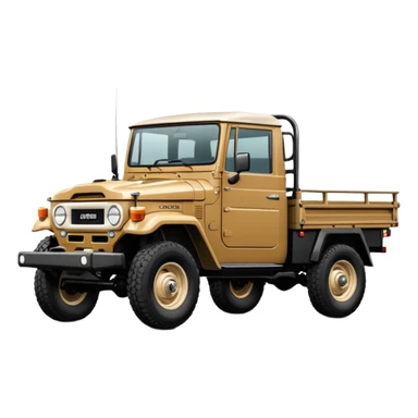 Tan FJ45 Land Cruiser Ute With A flatbed no accessories on the flatbed sticker