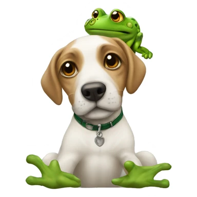 Dog with a frog Custom  sticker