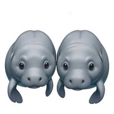 two manatees sad and apart sticker