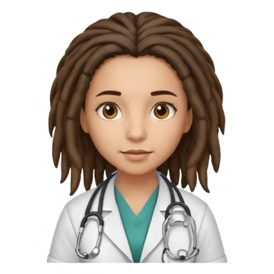 brunette girl doctor with dreadlock sticker