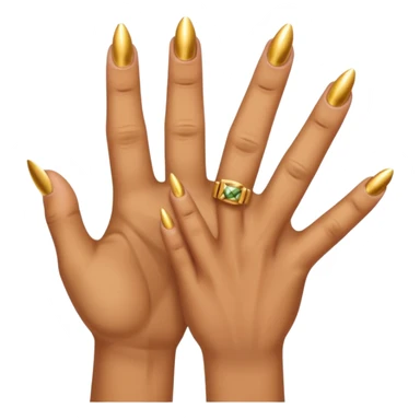 Tan skin hand with short mens gold nails sticker