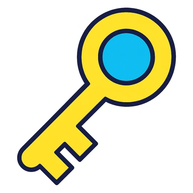 white door key, modern flat style sticker