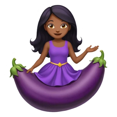 black girl with long black hair riding eggpant sticker
