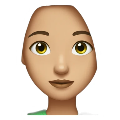 Cute girl with straight long brown hair (middlepart), green eyes, gold earrings and a green shirt. She ist looking fabulous btw sticker