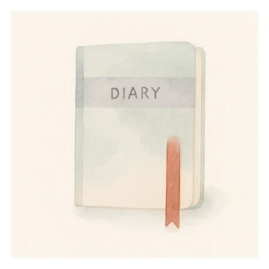 a diary, watercolor art style, soft and artistic sticker
