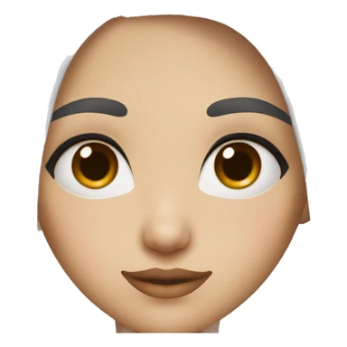 Girl with black hair, big brown eyes thin nose and thin lips  sticker