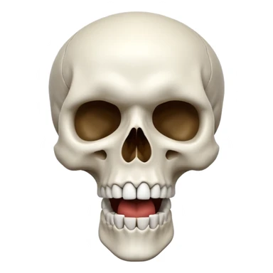 skull looking up with  exagerated open mouth sticker
