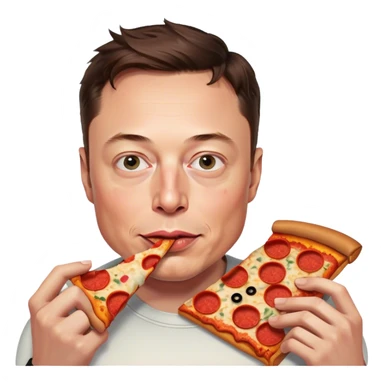 for elon musk eating pizza sticker