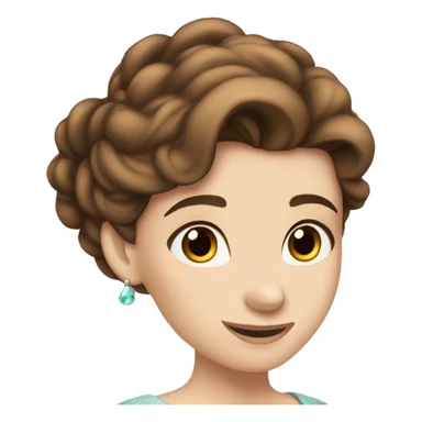 Disney princess brown hair brown pale skin sticker