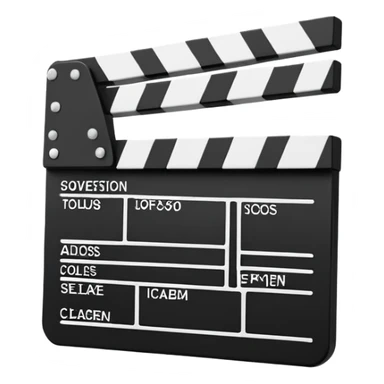 ultra simplified clapperboard, pure geometric abstraction, black and white, absolute minimum details sticker