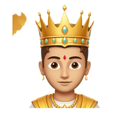 Hindu god Surya portrait, head and shoulders only, radiant golden crown, sun aura behind head, confident expression, 3D cartoon, mobile game icon style, clean background, no text, no watermark
 sticker