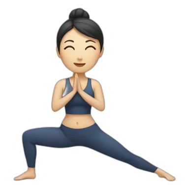 Asian woman doing yoga sticker