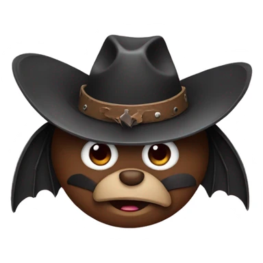 Bat wearing a cowboy hat sticker