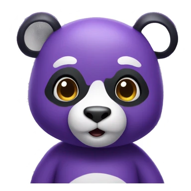 A purple panda saying hello sticker