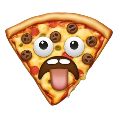 Poop emoji pizza sticker