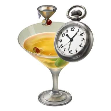 Martini Glass looking at a watch sticker