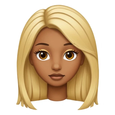 brown skin long blonde hair with long lashes sticker