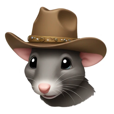 rat wearing cowboy hat sticker