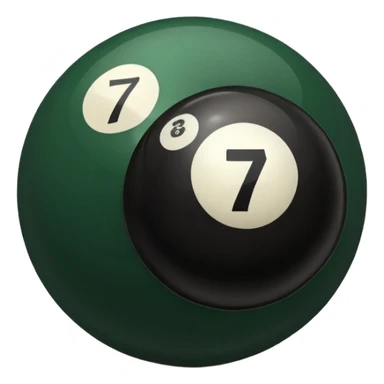 Pool table back ball with the number 7  sticker