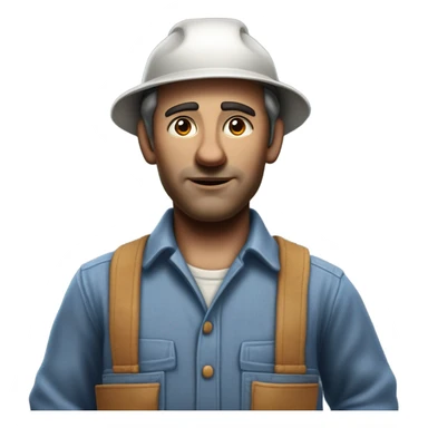 photorealistic blue collar worker 1950s sticker
