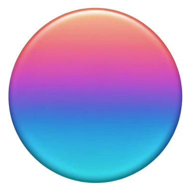 Credit coin in gradient of turquoise, blue, pink, purple, and coral as the main surface 3d sticker