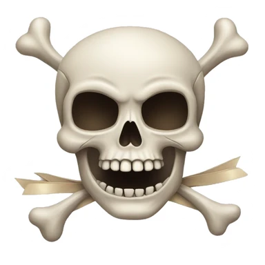 Skull with a bow sticker