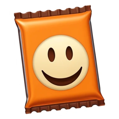 Chocolate bar with orange evalope sticker