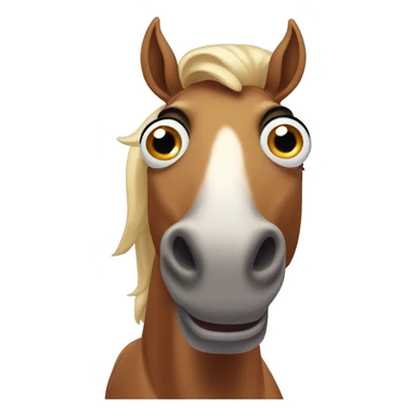 full horse with big goofy eyes and a shocked face sticker