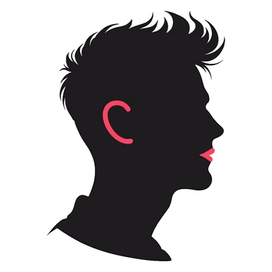 man profile silhouette sticker