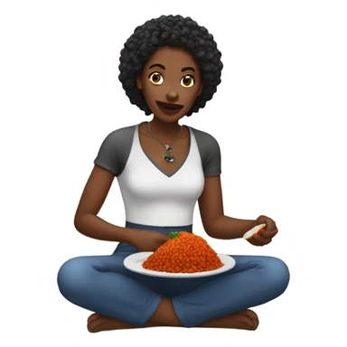 black woman eating jollof sticker