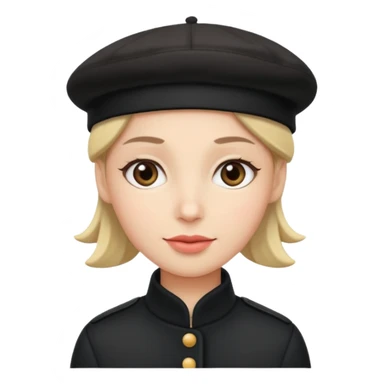 beret black winter sticker