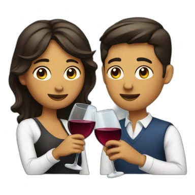 couple drinking wine sticker