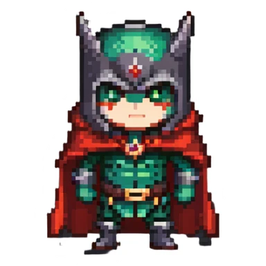 chibi villain character with evil cape sticker