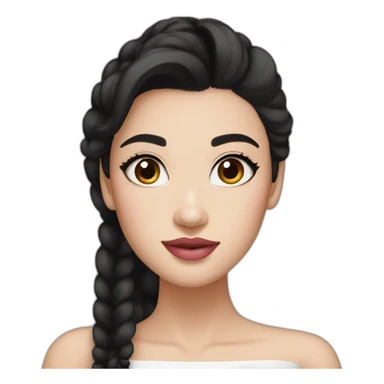 Beautiful woman,Black hair,long hair,White skin,oval face,big eyes,Blackeyes,Pink lips,Chinese sticker