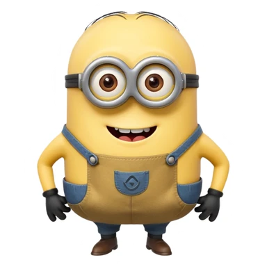 A yellow minion showing his butt sticker