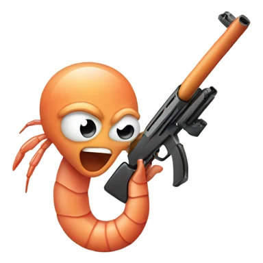 Shrimp with a gun  sticker