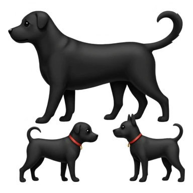 Two silhouettes of a dog, a small one and a large one sticker
