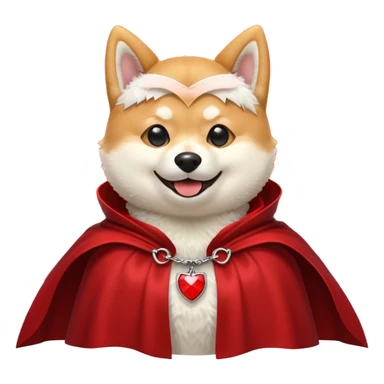 Shiba Dog in red dracular collar cloak sticker